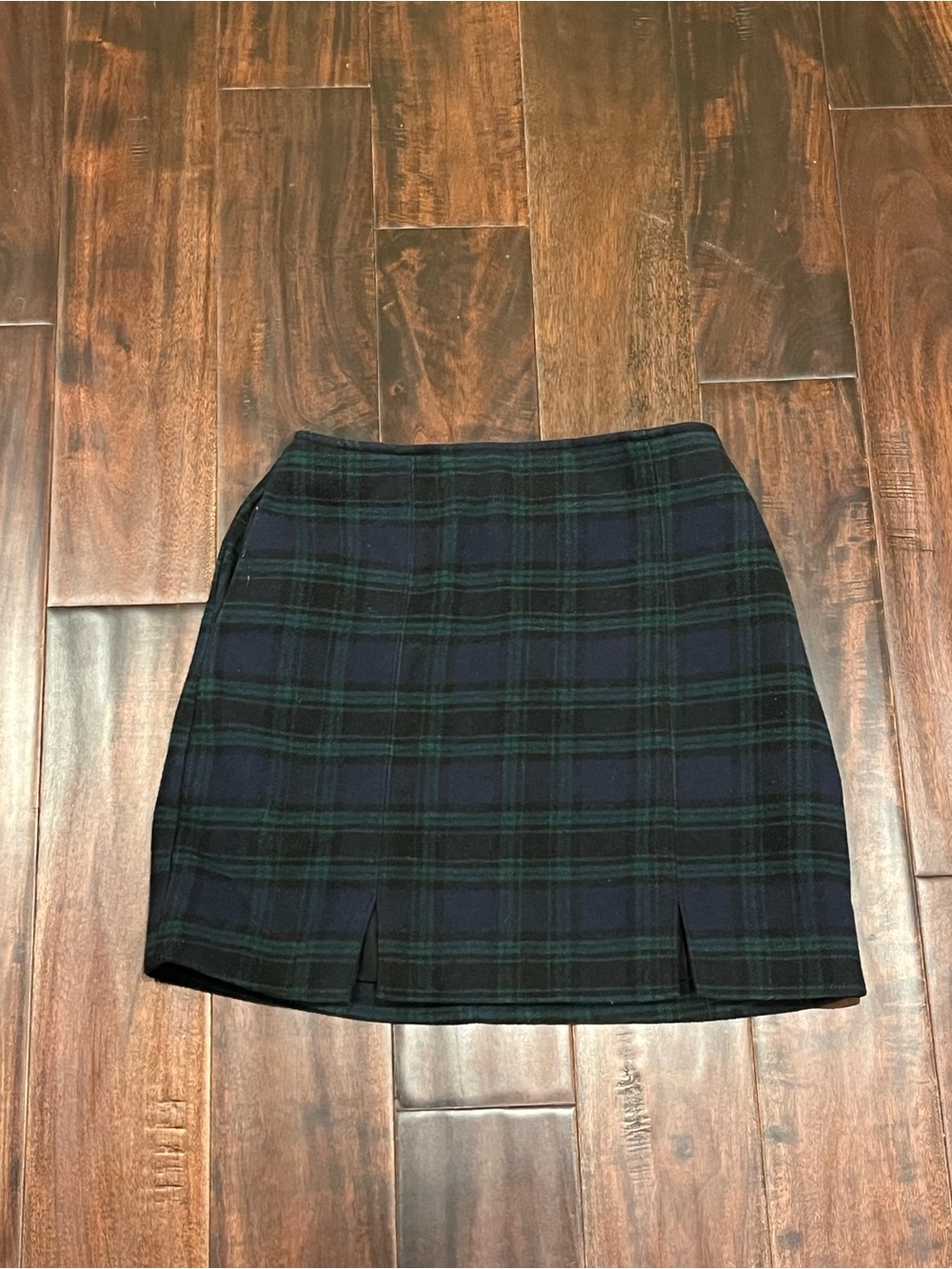 Hollister Navy and Green Plaid Mini Skirt